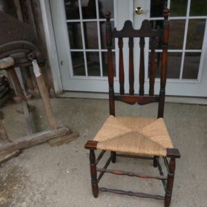 18th century Banister back rush seat side chair