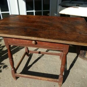 18th Century Pine Tavern Table original red finish