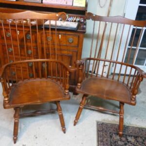 Pair Philadelphia Comb back Windsor Armchairs