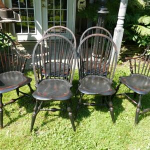 Set 6 black painted Windsor Chairs