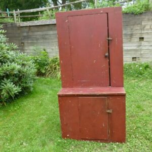 19th c Set Back Cupboard
